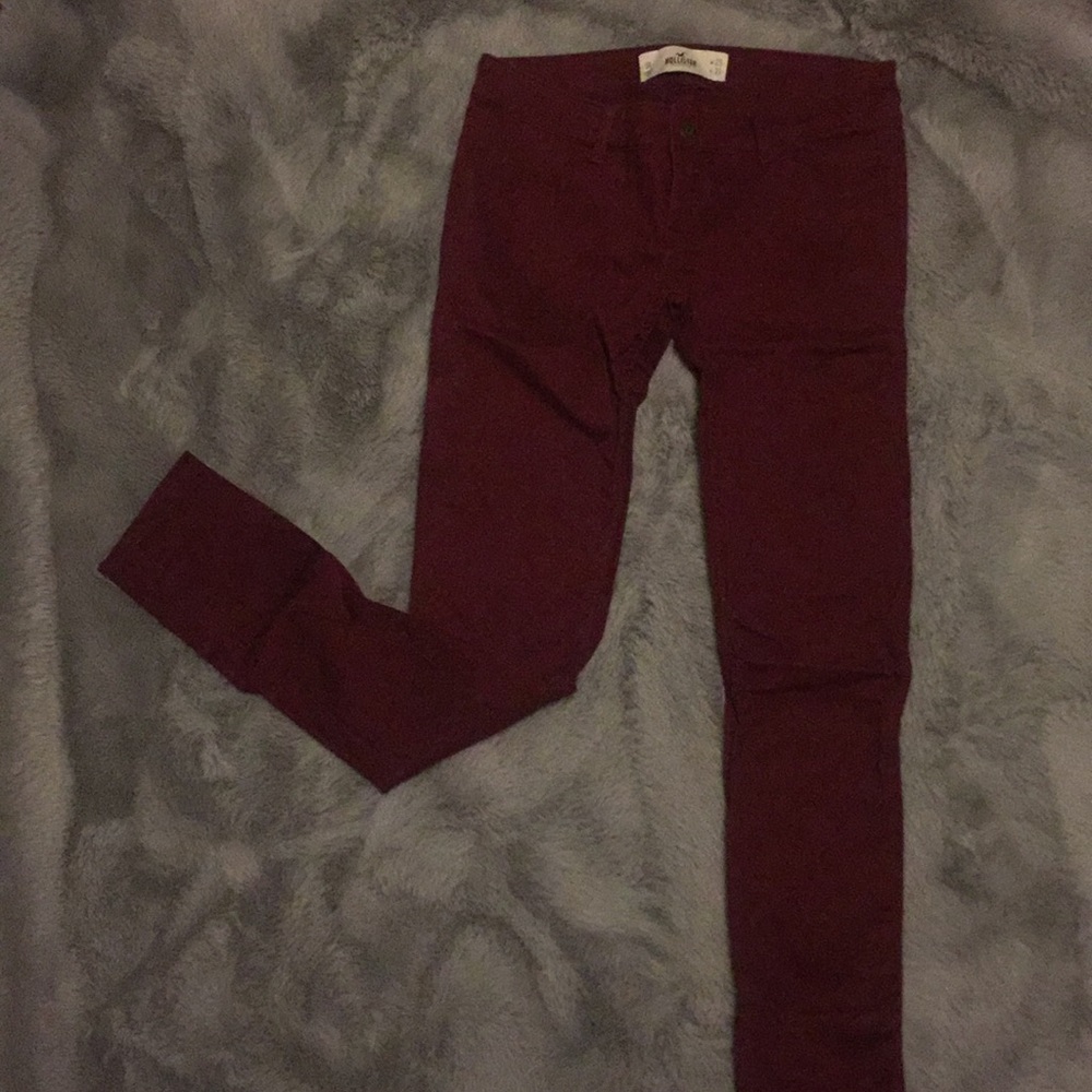 Burgundy skinny jeans